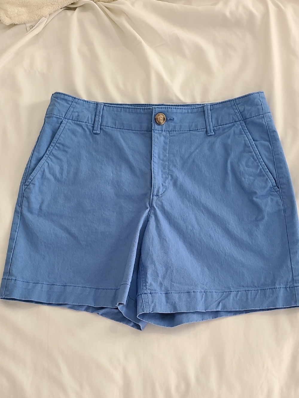 LOFT The Washed TWILL 6" slate Blue Cotton Chino Bermuda Shorts